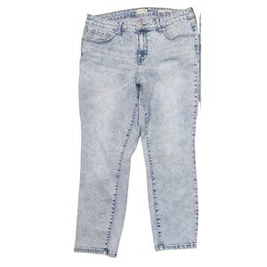 Wonderly Womens Jeans Light Blue Bleached Out Mid Rise Skinny Crop Size 12R